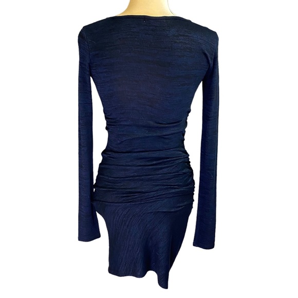 Rag & Bone Jean Ruched Navy Dress - Picture 3 of 10